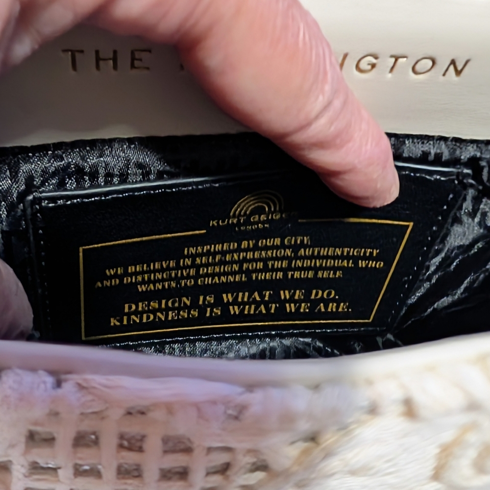 Kurt Geiger Md Kensington With Cream Embroidered Lace Exterior W/ Braided Handle - Picture 12 of 16
